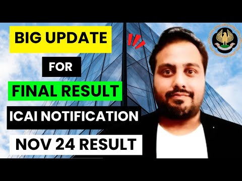 |Big Update For CA Final Result ICAI OFFICIAL Notification Nov 24 CA Result|