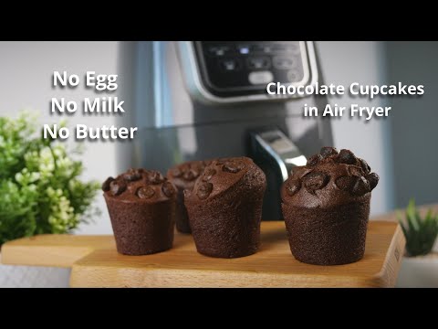 Super Moist Chocolate Cupcakes in Air fryer | No Egg No Milk No Butter Cake