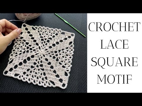 Crochet Lace Square Motif Step by Step