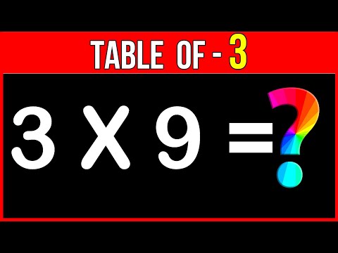 Table of 3 | Multiplication Tables for Kids | Math Tables