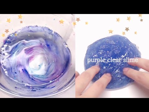 👨🏻‍🚀パープルクリアスライム🌎slime making🌟