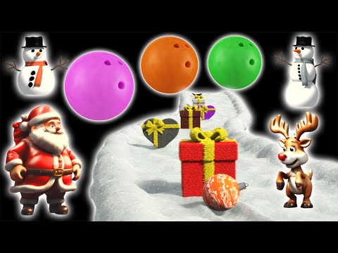 🎄 #christmas Ball Smashes #kineticsand Presents, Snowmen & Shapes! 🎅❄️ Fun Learning for Kids! 🌟