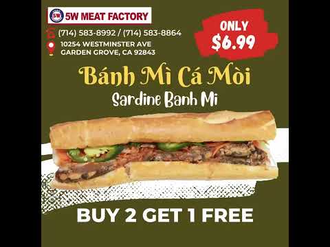 Savor the flavor of Vietnam with our banh mi! Buy 2, get 1 free! - 5W MEAT FACTORY