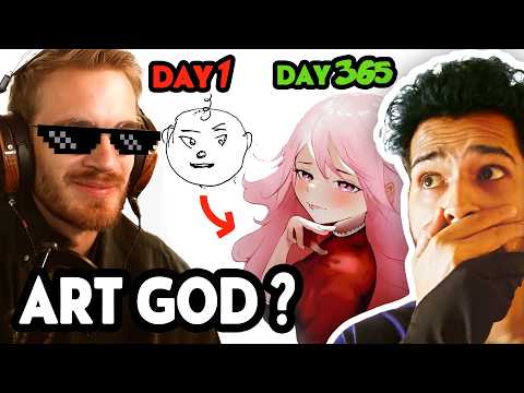 PewDiePie is an ART GOD now? (not really) - 1 Year Progress Reaction