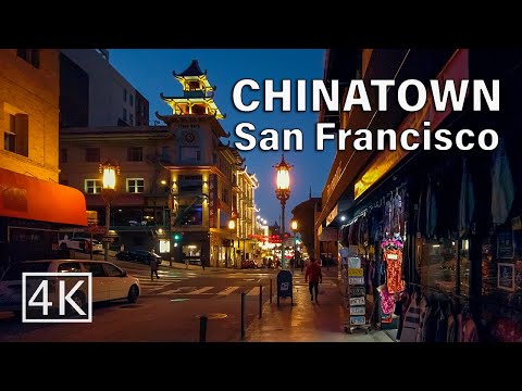 [4K] Chinatown at Night - San Francisco California - Walking Tour