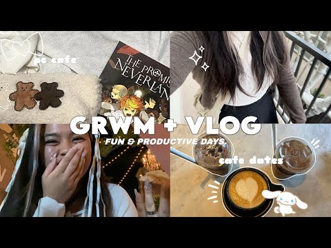 GRWM + VLOG 🖇: cafe dates w friends + pc gaming cafe