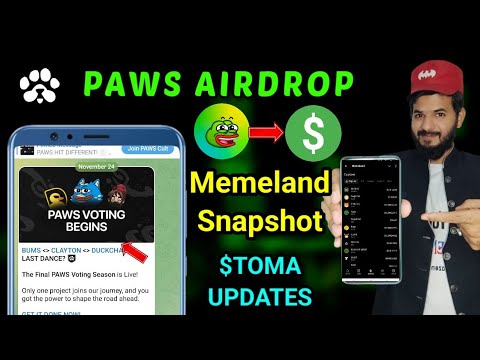 PAWS Upcoming Airdrops| Memeland panda Airdrop |Tomato 🍅 Airdrop