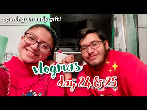 VLOGMAS DAY 24 & 25 | opening a gift at midnight!