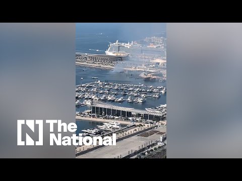 Dubai fire crews tackle boat blaze in marina harbour