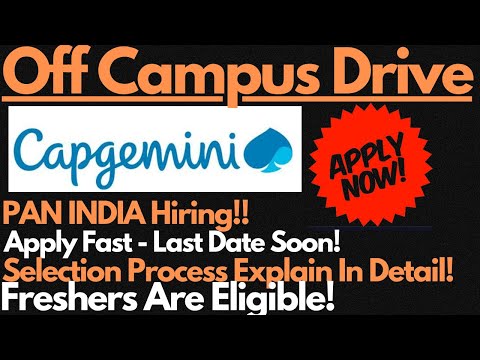 Capgemini PAN India Hiring For Freshers 2024 Batch | Apply Fast - Last Date Soon🔥🔥