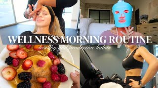 wellness morning routine: red light therapy, healthy habits, workout