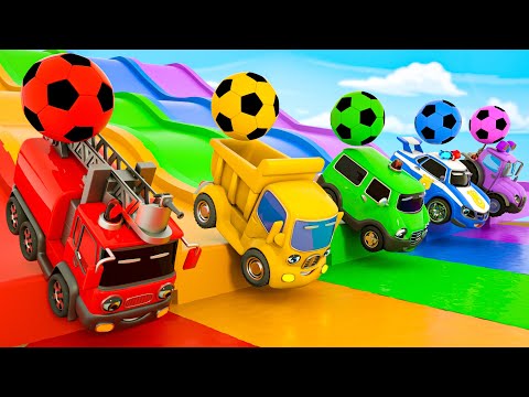 Baby Shark + Wheels On the Bus song-Soccer ball shaped wheels-Baby Nursery Rhymes & Kids Songs 18min