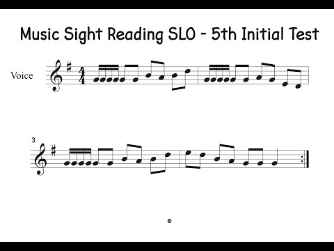 Music Sight Reading SLO   5 Initial Test