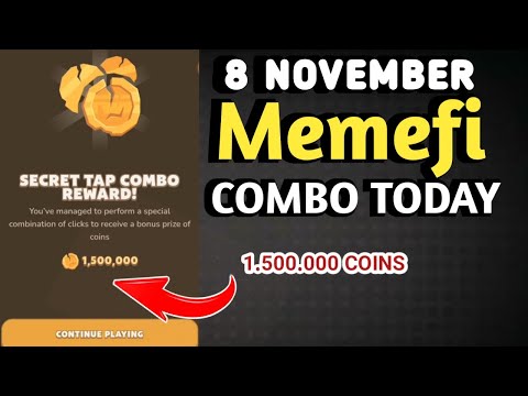 MEMEFI SECRET COMBO TODAY 8 NOVEMBER 2024 | MEMEFI DAILY COMBO | MEMEFI COMBO TODAY | MEMEFI COMBO