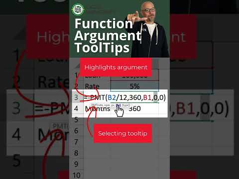 Excel Function Argument Tool Tips #excel #exceltips #spreadsheet #shorts