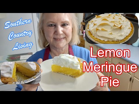 Lemon Meringue Pie  --  Smooth, Tart Lemon Filling With Light and Fluffy Meringue