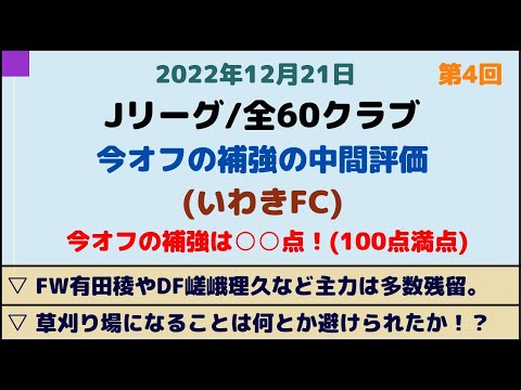 (☆4) 【いわきFC】祝・J2初昇格！今オフの補強を100点満点で採点してみた！ (中間評価)