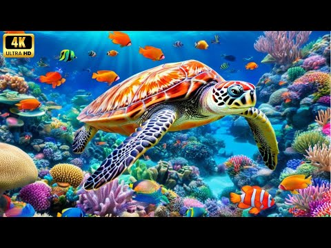 Aquarium 4k VIDEO (ULTRA HD) - Charming Fish of the Coral Reef Ecosystem - Marine Life, Sea Animals