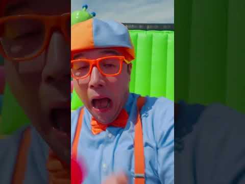 EPIC BALL PIT ! Go big or BOUNCE HOME! 🔴🔵🟢🟡!  #blippi #musicvideo #ballpit #shorts #challenge