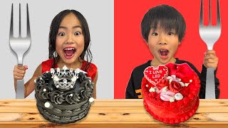 【寸劇】レッド VS ブラック！黒が好きな男子と赤大好き女子のチャレンジ！　Red vs Black Challenge　かえであーたん