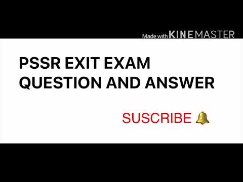 PSSR exit exam !! Question & answer #|