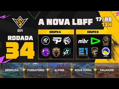 A NOVA LBFF🚨FFWS BR 🏆RODADA 34 - GRUPOS A e B | LBFF 🚨 #FREEFIRE