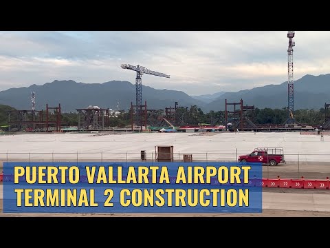 Puerto Vallarta Airport Takeoff and New Terminal 2 Construction December 2023