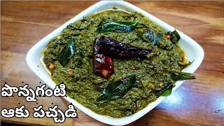 పొన్నగంటి ఆకు పచ్చడి | Ponnaganti kura pachadi | ponnaganti aaku pachadi | pachadi recipe