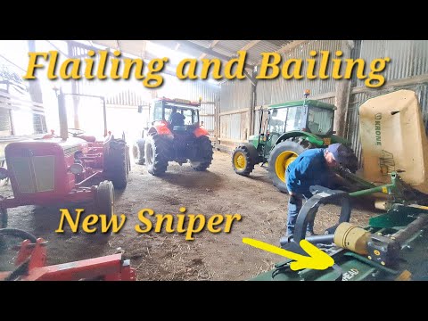 Zetor Tractors Flail and Bale! David brown wrapping.