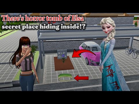 There's horror tomb of قبر إلسا المرعب Elsa secret place hiding inside Sakura School Simulator