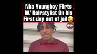 NBA Youngboy Flirts With Hairstylist On his First day out of Jail ⛓🤣