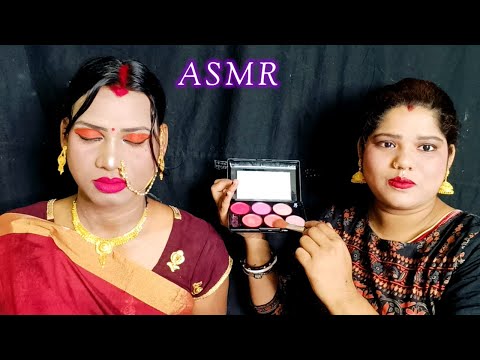 ASMR~ Doing My Elder Bro Indian After Wedding Bridal Makeup (Tingle's) @asmrsangi7044 🌹❤️