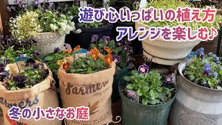 【ガーデニング】冬の小さなお庭／アレンジを楽しんでヌーヴェルヴァーグを植える／バラの大苗の冬越し対策