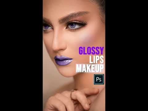 YOUR LIPS GLOSSY IN ANY COLOR IN PHOTOSHOP #shorts