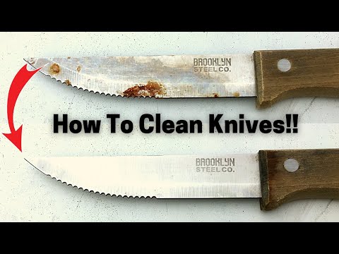 How To Clean Kitchen Knives (Remove Rust)!!