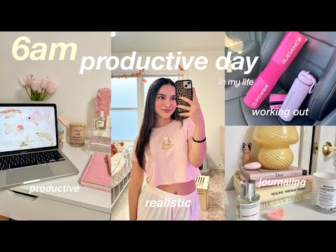 6AM productive day in my life ⭐️🖇️  school morning routine, working out, realistic