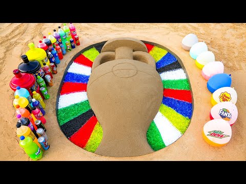 How to make Euro 2024 Logo with Rainbow Orbeez & Cement, Mtn Dew, Fanta, Coca Cola vs Mentos