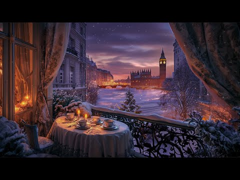 Dark Melancholic Piano for Tea & Watching Snowfall Winter | A Quiet Night in London | Dark Academia