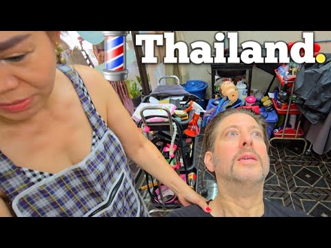 💈LADY BARBER & the 70's Handlebar Mustache Restoration | Pattaya, Thailand 🇹🇭