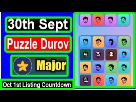 30th September Major puzzle durov Solved Today | Major Daily combo card 30 September | Major Listing