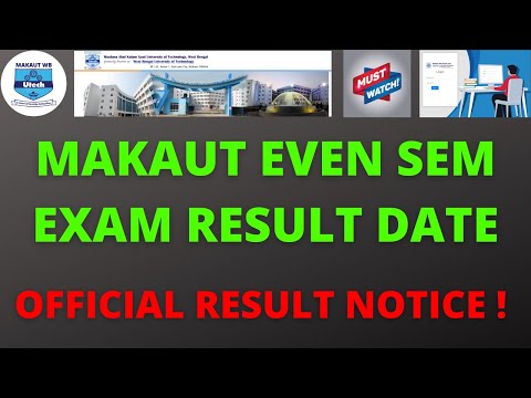 Makaut Even Semester Exam Result Date