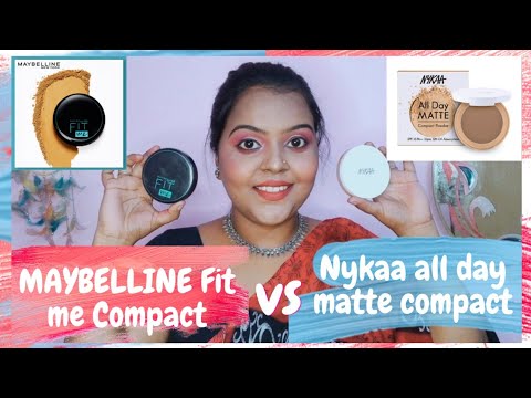 Maybelline Fit Me Compact vs Nykaa All Day Matte compact🔥Best compact for Beginners 😍