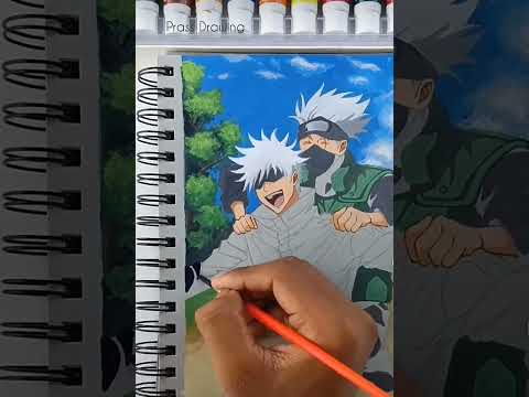 New shorts 😁 gojo and kakashi drawing 😀🙏 100 likes tarket$