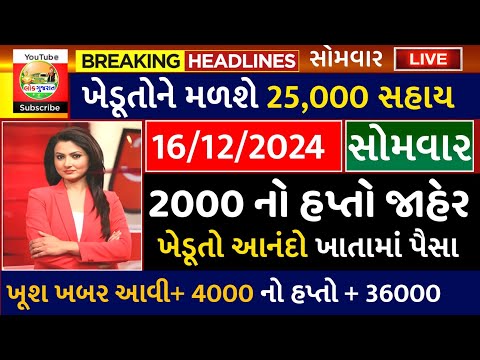 આજના તાજા સમાચાર/ આજે:દેવામાંફ,ફેંસલો,ભેટ,2000 હપ્તો,ખેડૂતો:6લાખ, રેશન,ચૂંટણી ભેટ / khedut samachar