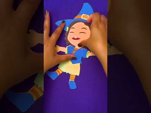 Happy Halloween Arts and Crafts! 🎃 Nina's Witch Costume 1-2-3 DIY! #shorts #cocomelon #halloween