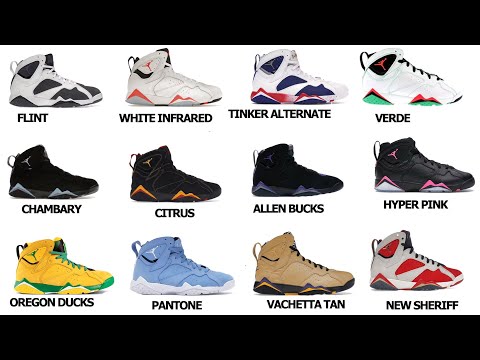 ALL PAIRS OF AIR JORDAN 7s WITH NAMES FROM  1992-2025