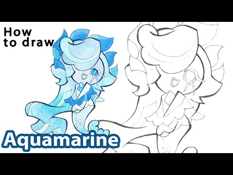 How to draw Aquamarine | Cookie Run Kingdom | Coloring included