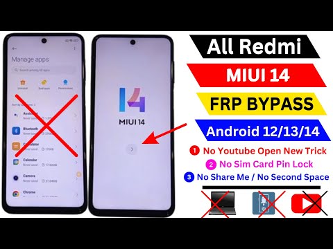 Xiaomi Redmi Miui 14 Frp Bypass Android 13/14 Without Second Space | Remove Frp Lock Without Pc 2024