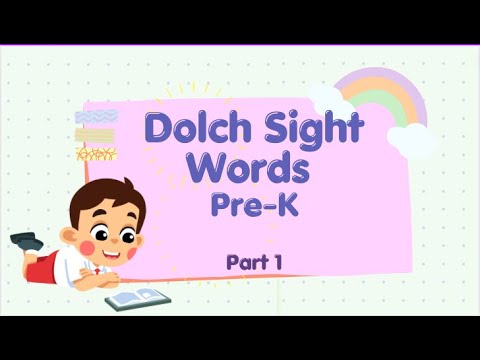 Dolch Sight Words Pre-K (Part 1)