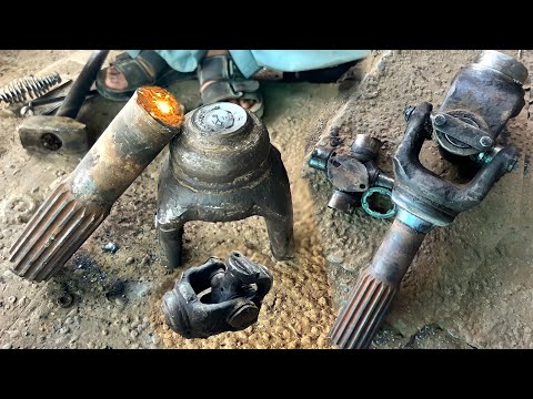 How to Repair Truck Broken Drive Shaft - Drive Shaft  With Mechanic Lan,Roller Bearing Is Broken |